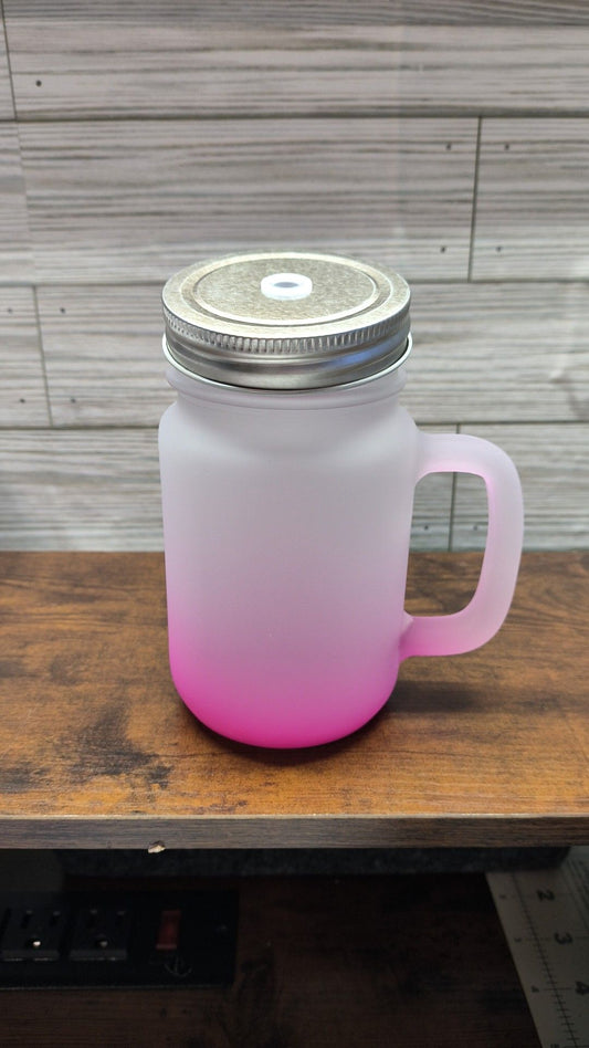 15 Oz Glass Mason Jars w/ Handles