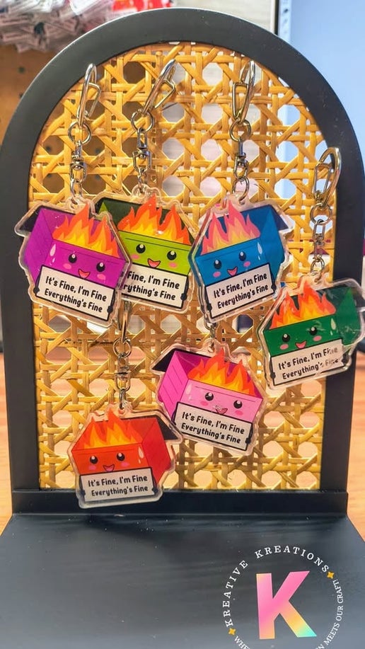 Dumpster Fire Keychain