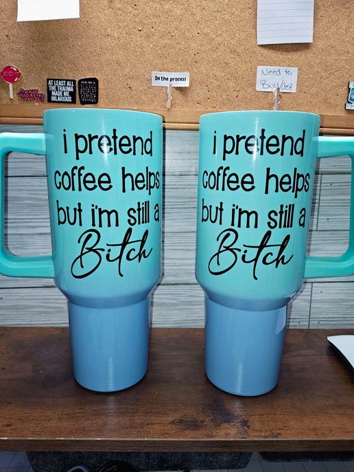 I pretend coffee helps 40oz Tumbler