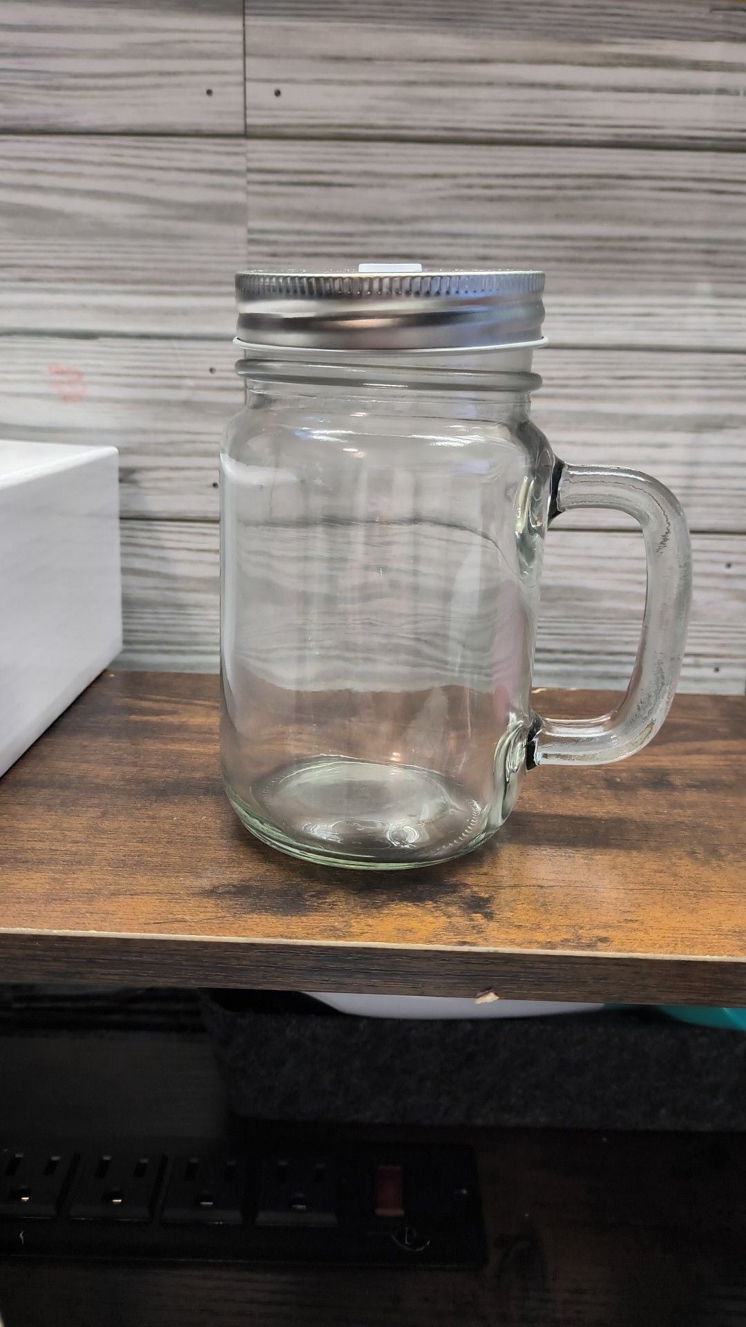 15 Oz Glass Mason Jars w/ Handles
