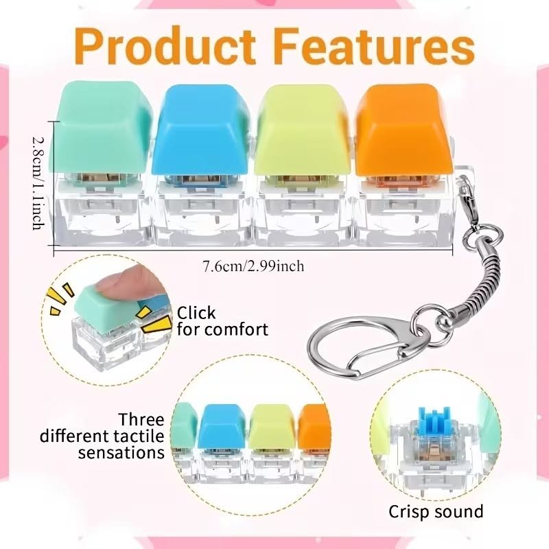 Viral Clickers Mechanical Keychain