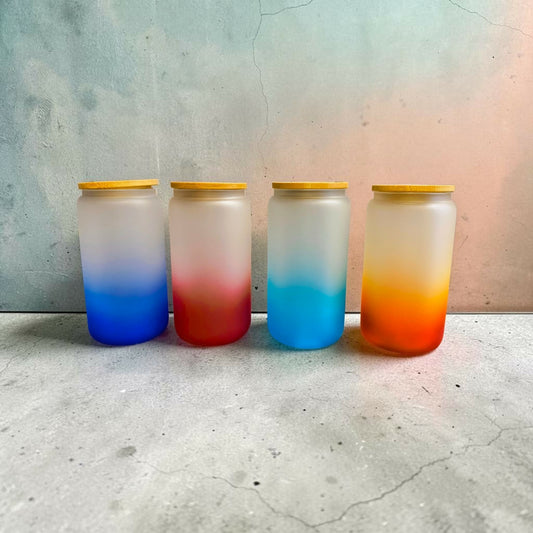 Personalized 16oz ombre glass tumblers