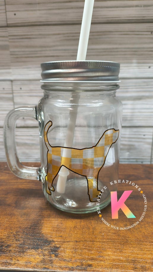 Vols Dog mason jar glass tumbler